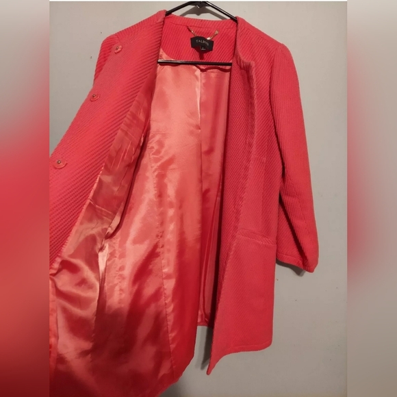 Talbots Jacket Coat Pink Size 6 Longline Office Career Brunch Old Money Preppy - Picture 7 of 9